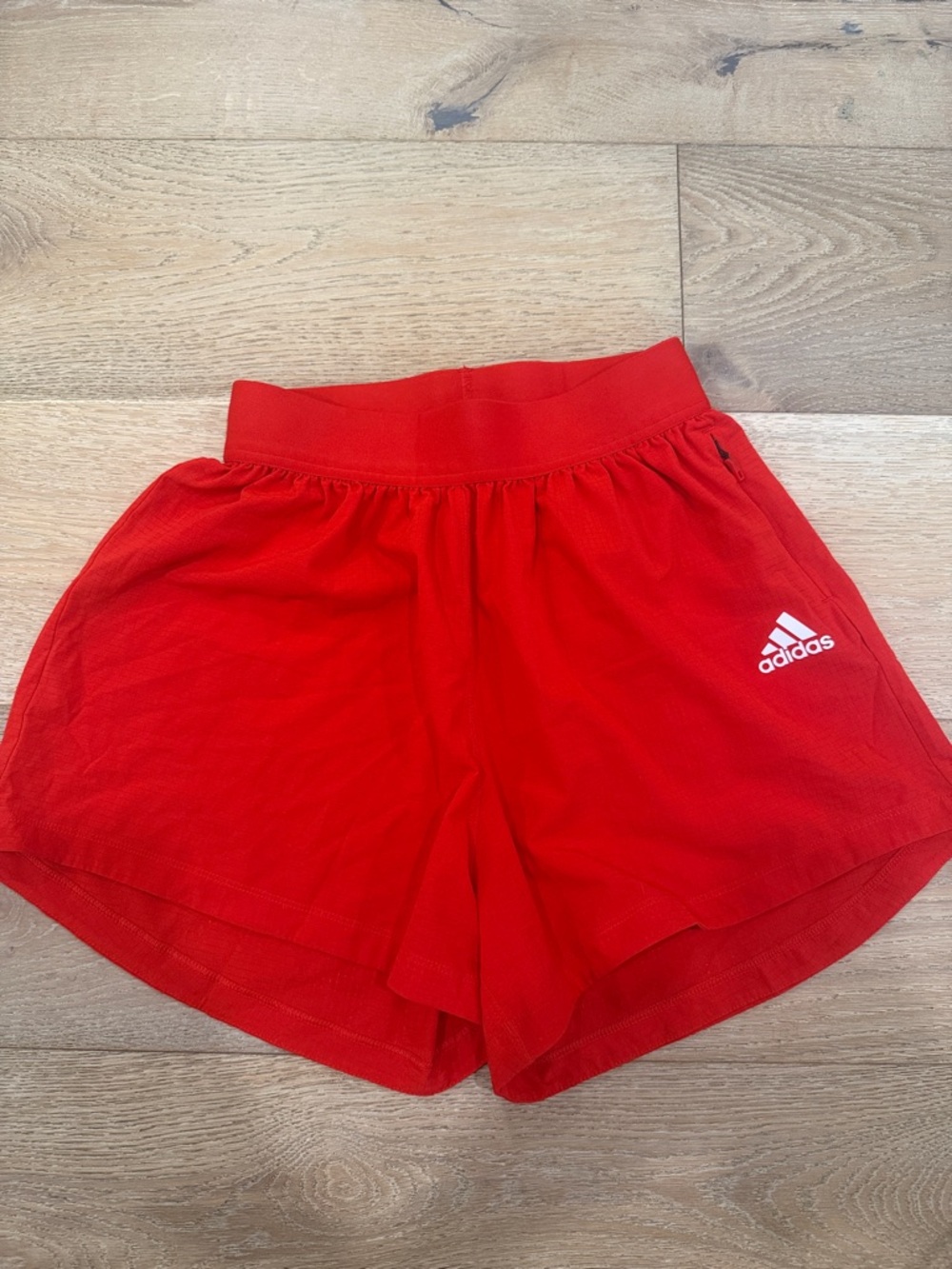 adidas Women’s Bright Red Athletic Shorts with Logo